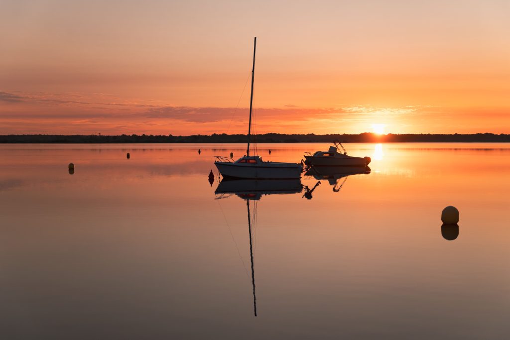 Hourtin, coucher de soleil, éden aquitain